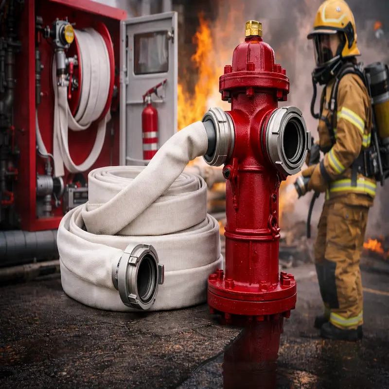 Manguera contra incendio industrial para hidrantes y sistemas de protección contra fuego