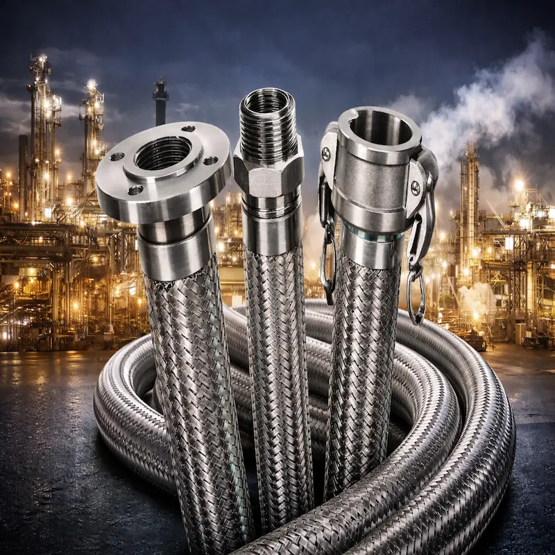 Manguera metálica flexible de acero inoxidable para aplicaciones industriales de alta presión