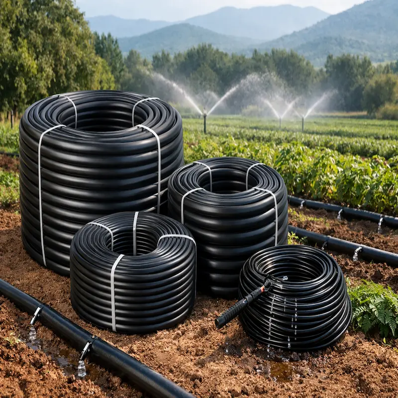 Mangueras de polietileno para riego agrícola en Perú utilizadas en sistemas de irrigación y conducción de agua 
